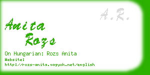 anita rozs business card